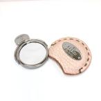  б/у FENDI Fendi compact зеркало раунд type кожа с чехлом 7AR.165 розовый серебряный двусторонний зеркало Италия производства RLV2021M