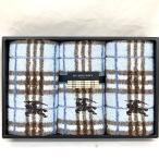  превосходный товар BURBERRY Burberry woshu полотенце 3 шт. комплект голубой Brown в клетку Burberry проверка шланг Mark RLV2621M
