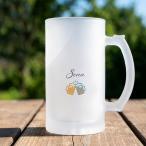 ショッピングビール 父の日 ビールジョッキ 名前入り 名入れ メッセージ ワンポイント 500ml ジョッキ グラス コップ ビール 中 中ジョッキ ガラス 取っ手付き 名前入れ 名入り オリジナル