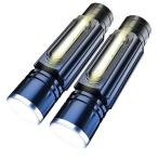2 шт. комплект мигающий свет LED заряжающийся ручной фонарь 800LM 4.. лампочка-индикатор режим мощный маленький размер zoom с магнитом . ночь рыбалка ходьба прогулка уличный GREEDLI