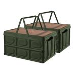 アウトドアテーブル 2個セット クランプテーブル 収納ボックス 折り畳み キャンプ 30L コンテナボックス テーブル アウトドア 調理台 収納ケース GR-CRANPTABLE