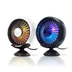 車載扇風機 スタンド付属 LED 扇風機 小型 車 シルバー エアコン吹出口取付型 カー用品 暑さ対策 102COOL