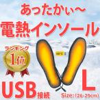 USB接続 あったかグッズ 電熱 インソール ヒーター L(26-29cm) 起毛やわらか素材 電熱ウェア 冷え対策[暖]フットウォーマー 車内