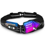 Strut-one ランニングポーチ ウエストポーチ 揺れないズレない 軽量 スマホもペットボトルも入る大容量 メンズ レディース ブラック