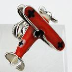 【当店通常価格16200円】ラペルピン 赤い飛行機 サツルノ社 イタリア製 ピンバッジ ピンブローチ ピンズ シルバー 誕生日 プレゼント メンズ 父の日