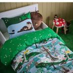 IKEA Ikea SKOGSDUVAs Cogu ste.-va.. чехол на футон подушка покрытие Kids постельные принадлежности детский постельные принадлежности лес рисунок голубой зеленый 150x200