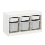 ショッピングikea IKEA イケア TROFAST 収納コンビネーション ボックス付き 99x56 cm ホワイト グレー 193.287.95