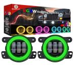 【並行輸入品】 BeltandRoad RGBW Halo Led Fog Lights 4 Inch 42W 2PCS Driving Fog