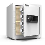 金庫 43L テンキー式 緊急キー セキュリティーボックス 家庭用 業務用 盗難防止 防犯 おしゃれ ホワイト 白色 1年保証