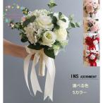 ブライダルブーケ ウエディングブーケ 花ブーケ 花束 花嫁 ウェディング用 写真撮り お祝い 結婚式 披露宴 歓迎会 プレゼント 造花 二次会 披露宴 前撮り