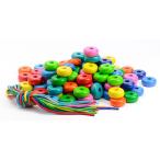 Yahoo! Yahoo!ショッピング(ヤフー ショッピング)知育玩具 ひも通し 2歳 3歳 4歳 誕生日プレゼント 木のおもちゃ　カラフルドーナッツ　木製 男の子 女の子