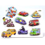 知育玩具 2歳 3歳 4歳 誕生日プレゼント パズル 幼児　ノブつきパズル・のりもの　子供 男の子 女の子