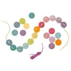 グリムス　ひも通し・パステルボタン　知育玩具 紐通し 木製 幼児 木のおもちゃ