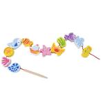 知育玩具 ひも通し 木のおもちゃ　アンダー ザ シー ビーズ