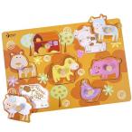 知育玩具 パズル　ファーム ペグパズル カラフル