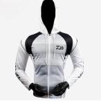 送料無料　ダイワ フルジップシャツ ジャケット フード付き 釣り服 長袖 薄手 夏用 日焼け止め スポーツ アウトドア メンズ フィッシング ウエア 通気性 速乾性