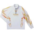 送料無料　がまかつ●201　ジップシャツ　ジャケット 釣り服 長袖 薄手 夏用 日焼け止め アウトドア メンズ フィッシング ウエア 通気性 速乾性 ホワイト