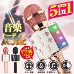 即納 カラオケマイク bluetooth ワイヤレスマイク 音楽再生 LEDライト付 USB Android/iPhone対応 子供 家庭用 宴会 忘年会