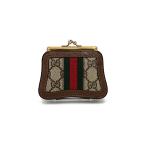 ショッピングgucci GUCCI オールドグッチ GGスプリーム シェリーライン がまぐち　コインケース