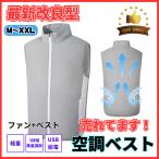 2024 最新モデル 空調作業服 ベスト ファン セット 軽量 速乾 綿 空調冷風 USB 水洗い 3段階風量調節 冷却服 夏 ブラシレス ※バッテリー別売り(ACV01)