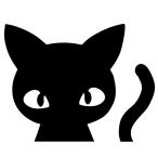 ステッカー 覗く猫(カラー10種類)シルエットステッカー(ねこ/ネコ/窓/車/バイク/サーフィン/スノボ/傷隠し/防水/かわいい)メール便送料無料 -251