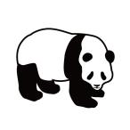 ステッカー こっちを見てるパンダ(カラー10種類)オシャレにドレスアップ 選べるサイズ(パンダ/熊猫/カワイイ/スマホ/車/傷隠し/防水)メール便送料無料 -268