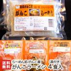 新潟名物 がんこラーメン 4食入り（具材付き）/魚介風豚骨醤油味 白湯スープ 和風スープ オリジナル麺/送料無料