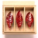 木の葉の箸置きREAF3個セット※桐箱入り/大岩彫金/送料無料