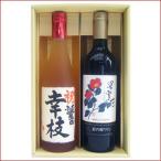 名入れ 梅酒 ワイン ギフトセット 720ｍｌ×2本 名前入り 新潟清酒仕込梅酒 岩の原ワイン 深雪花 赤 送料無料