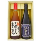 名入れ 梅酒 日本酒 オリジナルギフトセット 720ｍｌ×2本 名前入り 新潟清酒仕込梅酒 越後鶴亀 ワイン酵母仕込み　純米吟醸