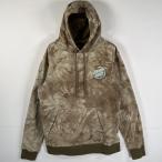 古着 サンタクルーズ SANTA CRUZ パーカー タイダイ ロゴプリント 両面プリント マフポケット フーディー M カーキ ブラウン 総柄 メンズ
