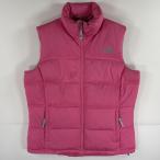 古着 ザ・ノースフェイス THE NORTH FACE ダウンベスト ワンポイントロゴ キルティング フルジップ 700fill  ピンク レディース