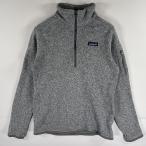 古着 パタゴニア patagonia ベターセーター ハーフジップ トレーナー フリース ワンポイントロゴ アウトドア M グレー メンズ