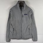 古着 パタゴニア patagonia ベターセーター トレーナー フルジップ フリース ワンポイントロゴ M グレー レディース