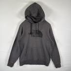 古着 ザ・ノースフェイス THE NORTH FACE パーカー スウェット ビッグロゴプリント プルオーバー フーディ L  ダークグレー メンズ