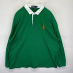  б/у одежда Polo bai Ralph Lauren Polo by Ralph Lauren длинный рукав Rugger рубашка большой po колено Logo вышивка патрубок patch XXL зеленый мужской 