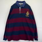  б/у одежда Polo bai Ralph Lauren Polo by Ralph Lauren длинный рукав Rugger рубашка окантовка большой размер one отметка Logo вышивка 3XLT темно-синий 