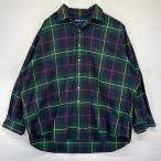 古着 90's/90年代 ラルフローレン RALPH LAUREN 長袖シャツ ワンポイント チェック柄 BLAKE  大きいサイズ XXL マルチカラー メンズ