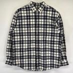 ショッピングネルシャツ 古着 エディー・バウアー Eddie Bauer 長袖シャツ ネルシャツ チェック柄 アウトドア 胸ポケット M  ホワイト メンズ