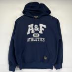 古着 アバクロンビー&フィッチ Abercrombie & Fitch パーカー プルオーバー トレーナー フーディー ビッグロゴプリント M  ネイビー