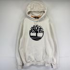 古着 ティンバーランド Timberland パーカー プルオーバー  スウェット プリントロゴ フーディ M  ホワイト メンズ