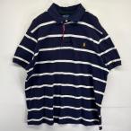  б/у одежда Polo bai Ralph Lauren Polo by Ralph Lauren короткий рукав Rugger рубашка окантовка one отметка Logo олень .2XL темно-синий мужской 