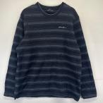  б/у одежда Eddie * Bauer Eddie Bauer флис вязаный свитер тянуть over one отметка Logo вышивка L оттенок черного окантовка мужской 