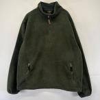  б/у одежда L e рубин nL.L.Bean футболка половина Zip флис тянуть over кромка draw код толстый L оттенок зеленого одноцветный мужской 
