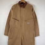  б/у одежда Carhartt Carhartt длинный рукав комбинезон Duck земля Work рабочая одежда все в одном кромка застежка-молния one отметка повреждение бежевый мужской 