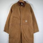  б/у одежда Carhartt Carhartt USA производства длинный рукав комбинезон Duck земля Work рабочая одежда все в одном кромка застежка-молния большой размер 50 regular бежевый 