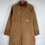  б/у одежда Carhartt Carhartt USA производства длинный рукав комбинезон Duck земля Work рабочая одежда все в одном кромка застежка-молния с хлопком 36 regular бежевый мужской 