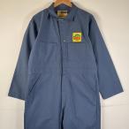  б/у одежда 80's/80 годы Vintage Work одежда корпорация USA производства длинный рукав комбинезон все в одном Works ko- Bill молния 42 оттенок голубого 