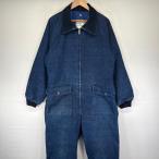  б/у одежда 70's/70 годы Vintage edco комбинезон все в одном Zip длинный рукав Denim Work рабочая одежда с хлопком M темно-синий серия мужской 