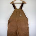  б/у одежда Carhartt Carhartt Duck комбинезон Work one отметка Logo двойной колено Hammer петля W48 L30 оттенок бежевого мужской 